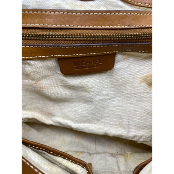 Michael Kors Yellow Brown Woven Tote Bag - Picture 12 of 15